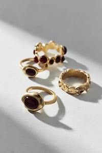 Stone Inset Boho Ring Set