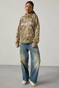 Ride ‘Em Graphic Camo Print Oversized Hoodie Sweatshirt