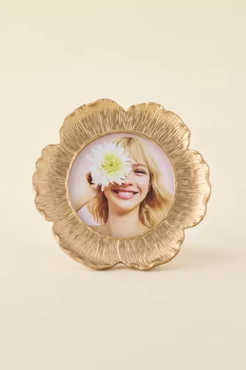 Flower Resin 4” Round Picture Frame