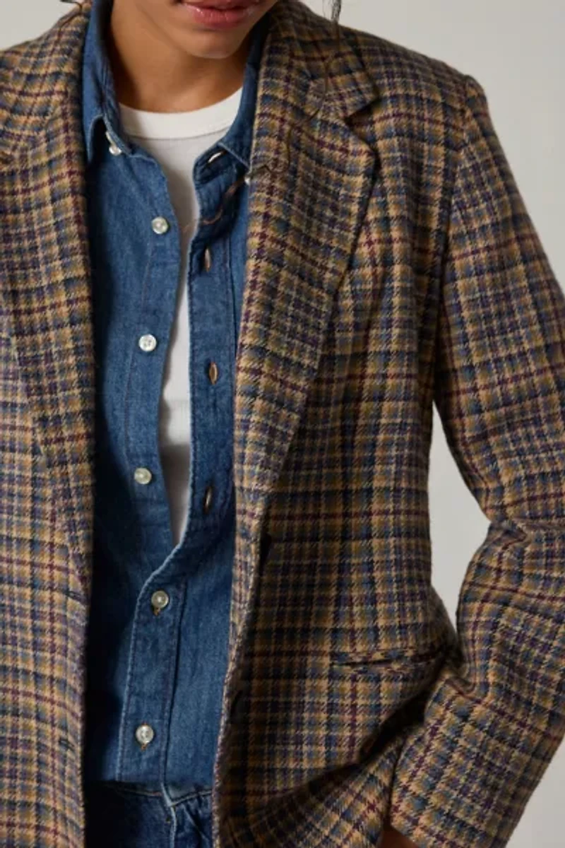Vintage By UO Wool Check Blazer