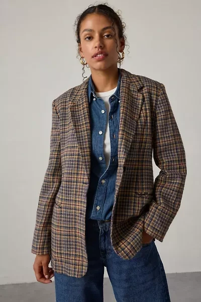 Vintage By UO Wool Check Blazer