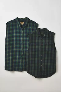 ReMADE By UO Sleeveless Flannel Shirt