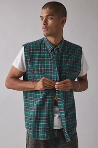 ReMADE By UO Sleeveless Flannel Shirt