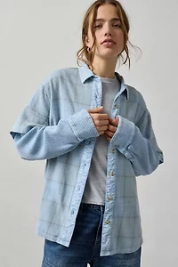 BDG All Around Layered Twofer Oversized Flannel Shirt