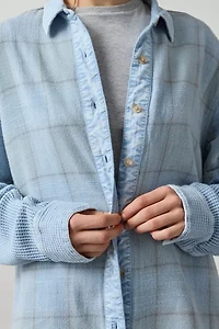 BDG All Around Layered Twofer Oversized Flannel Shirt