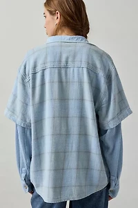 BDG All Around Layered Twofer Oversized Flannel Shirt