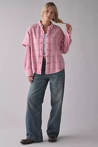 BDG All Around Layered Twofer Oversized Flannel Shirt