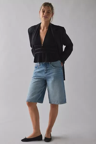 UO Ivy Plunging Ruched Jersey Knit Halter Top