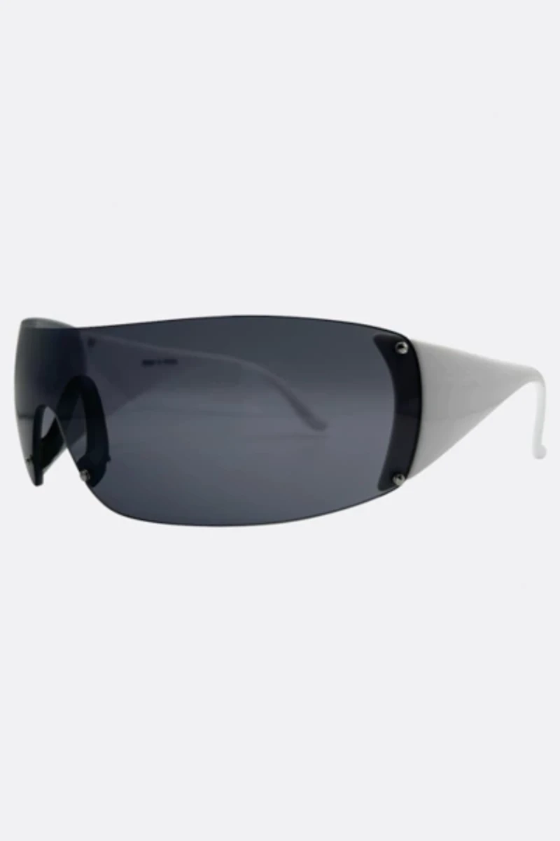 Giant Vintage Zipper Y2K Shield Sunglasses