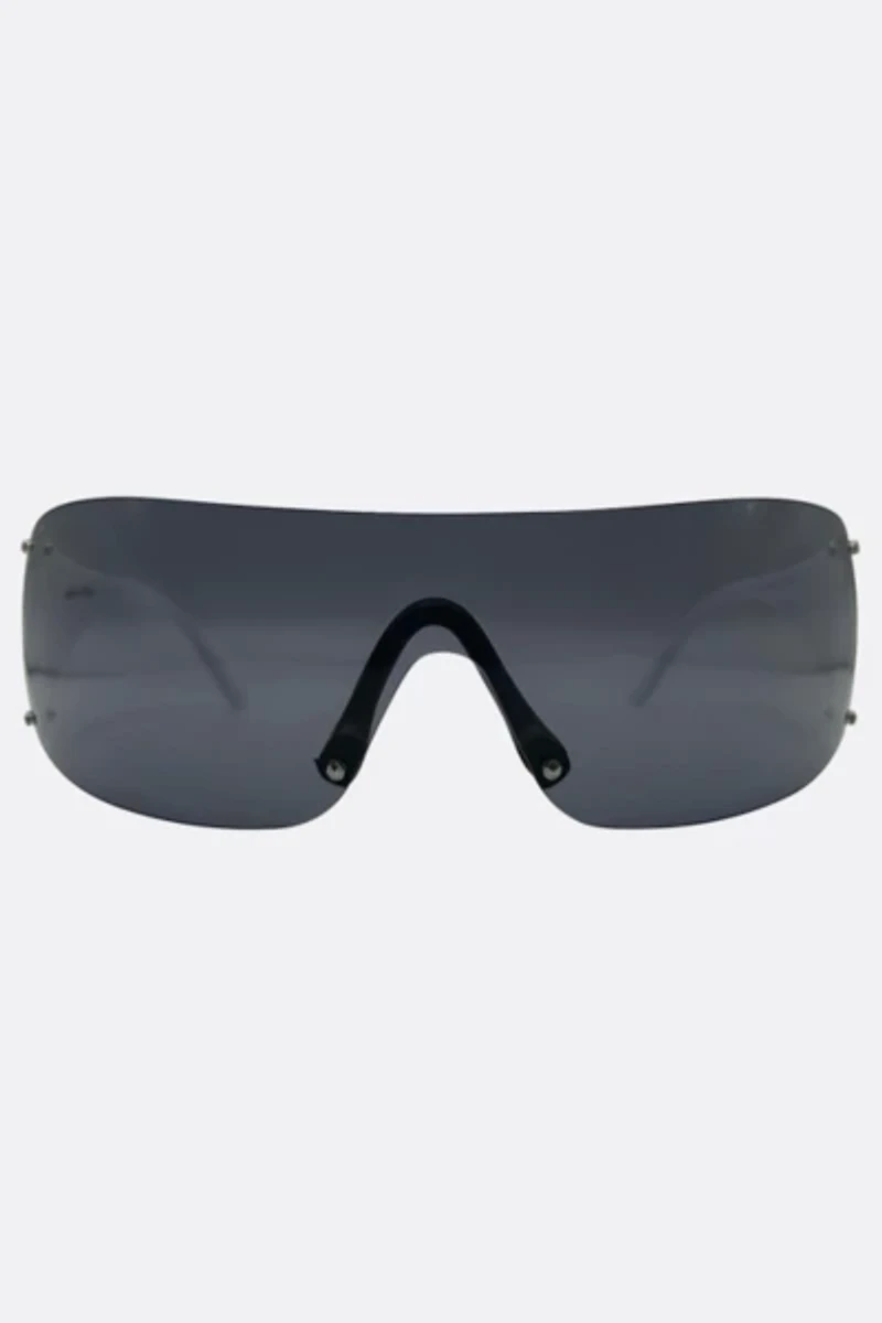 Giant Vintage Zipper Y2K Shield Sunglasses