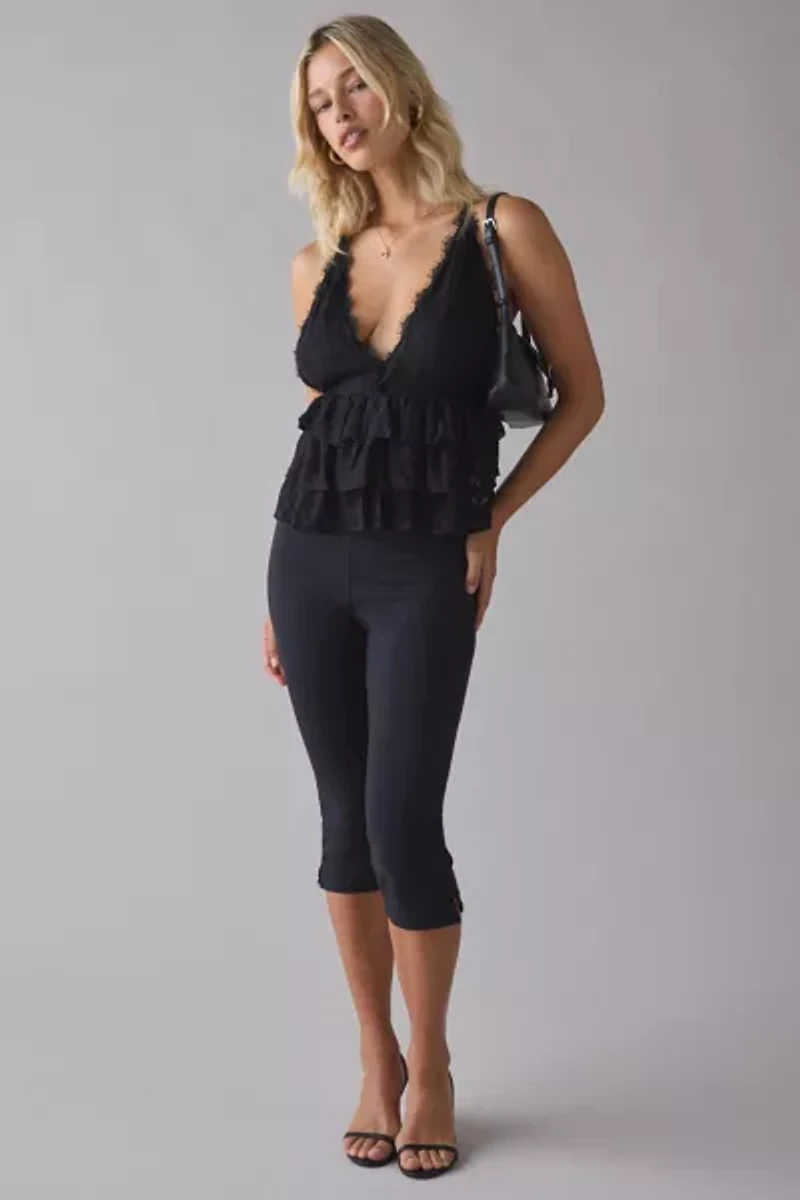 Kimchi Blue Antoinette Plunging Tiered Lace Babydoll Cami