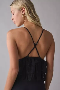 Kimchi Blue Antoinette Plunging Tiered Lace Babydoll Cami