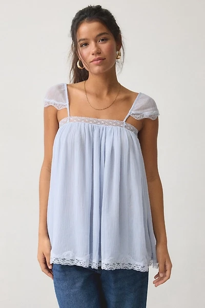 Kimchi Blue Sabrina Semi-Sheer Chiffon Babydoll Tunic Top