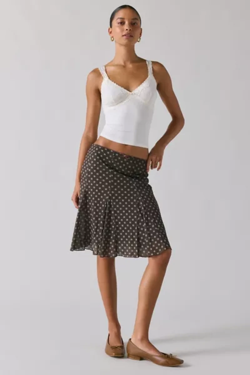 Kimchi Blue Joni Polka Dot Knee-Length Skirt