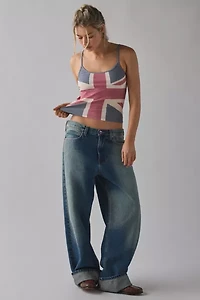 Union Jack Graphic Scoop Neck Tank Top