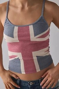 Union Jack Graphic Scoop Neck Tank Top