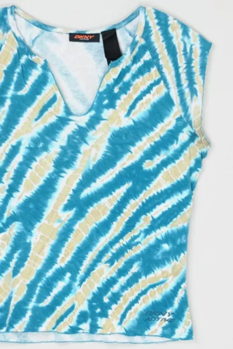Vintage Y2k Tie-Dye Striped Top