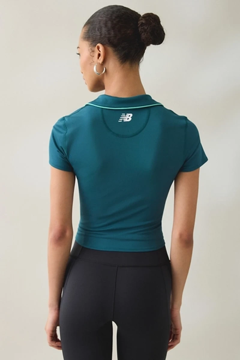 New Balance Tournament Cropped Short Sleeve Polo