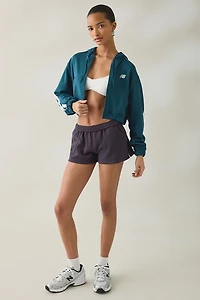 New Balance Interlock Cropped Zip-Up Hoodie Sweatshirt