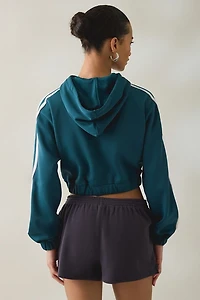 New Balance Interlock Cropped Zip-Up Hoodie Sweatshirt