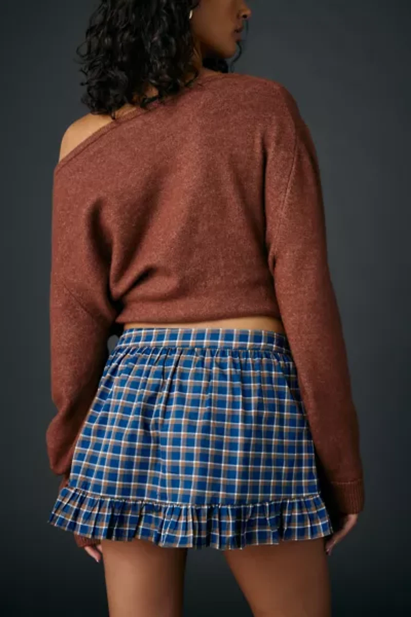 Motel Yasumi Ruffle Gingham Mini Skirt