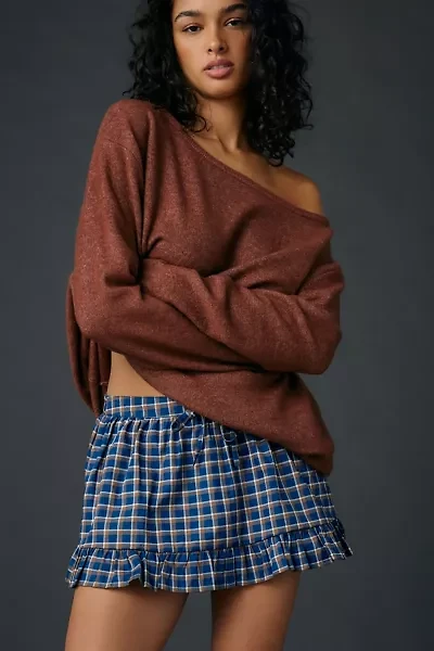 Motel Yasumi Ruffle Gingham Mini Skirt
