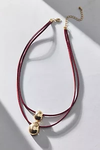 Maisie Metal Pendant Layered Cord Necklace