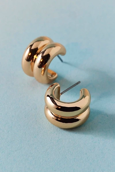 Wide Double Hoop Earring