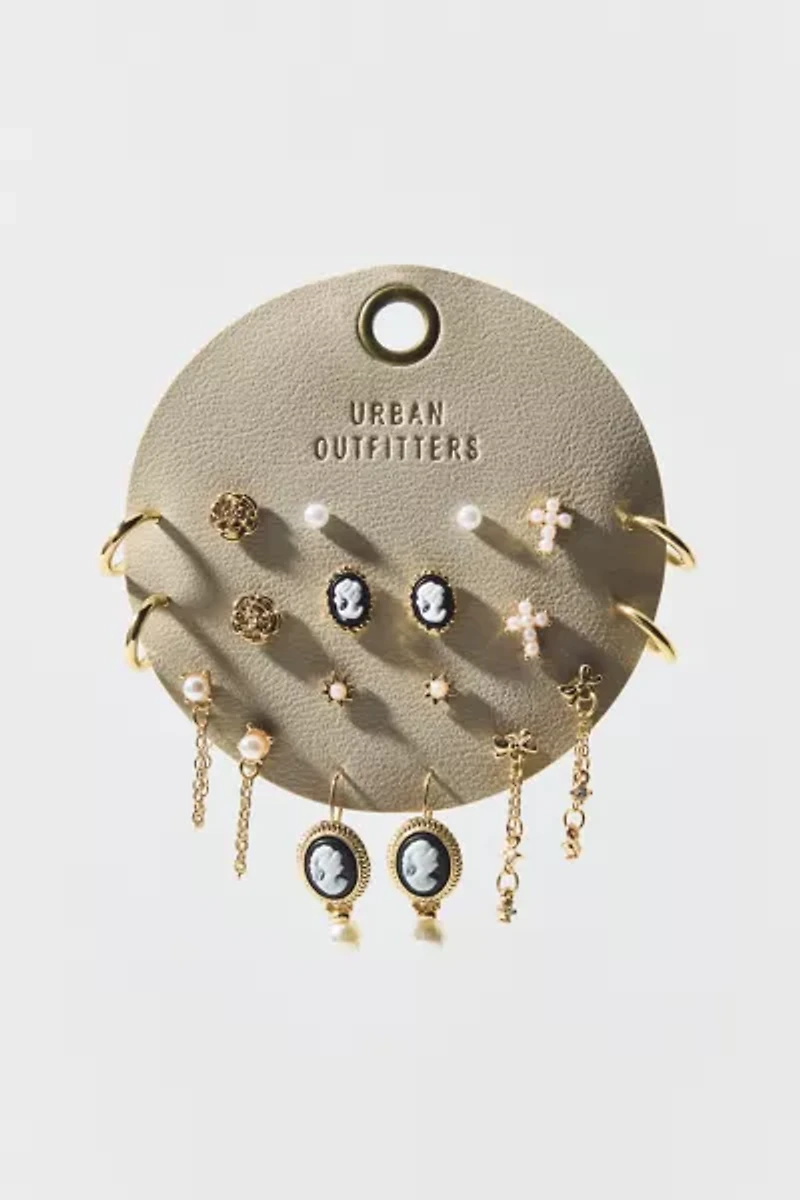 Sabrina Pearl Cameo Multi Earring Set
