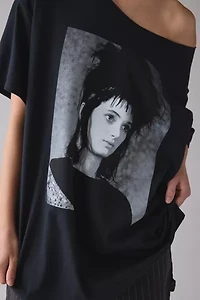 Beetlejuice Graphic Off-The-Shoulder T-Shirt Dress