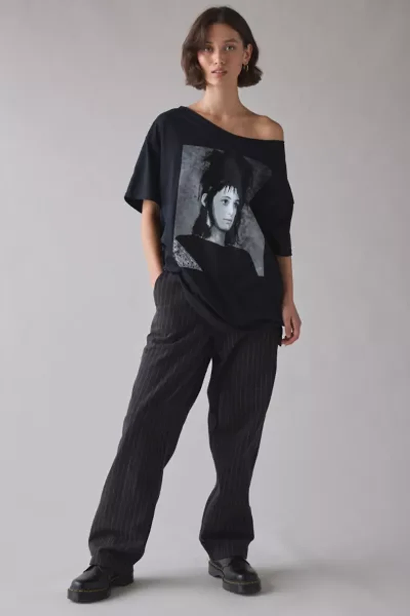Beetlejuice Graphic Off-The-Shoulder T-Shirt Dress
