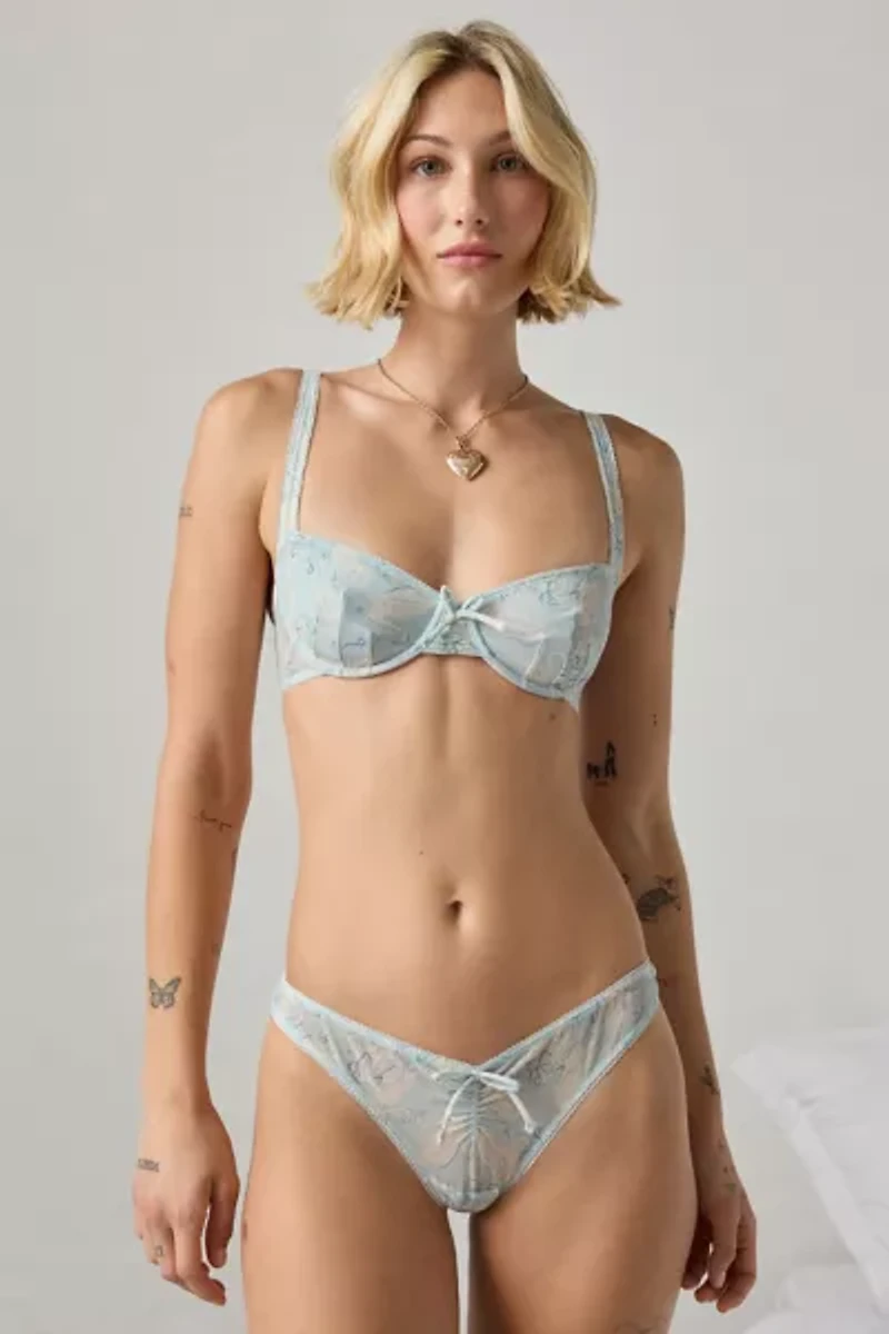 Out From Under Arianna Bow Detail Mesh Underwire Bra