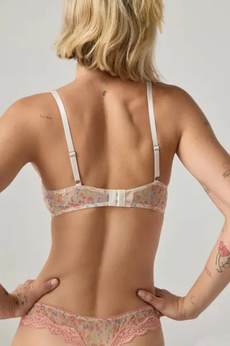 Out From Under Arianna Bow Detail Mesh Underwire Bra