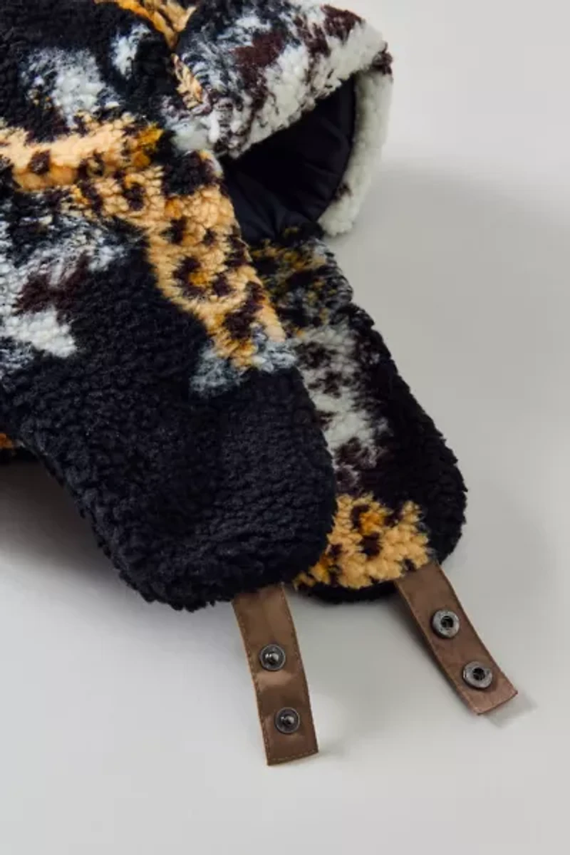 Patterned Fleece Trapper Hat