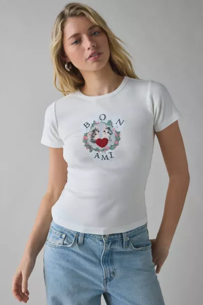 Bon Ami Kittens Applique Graphic Baby Tee
