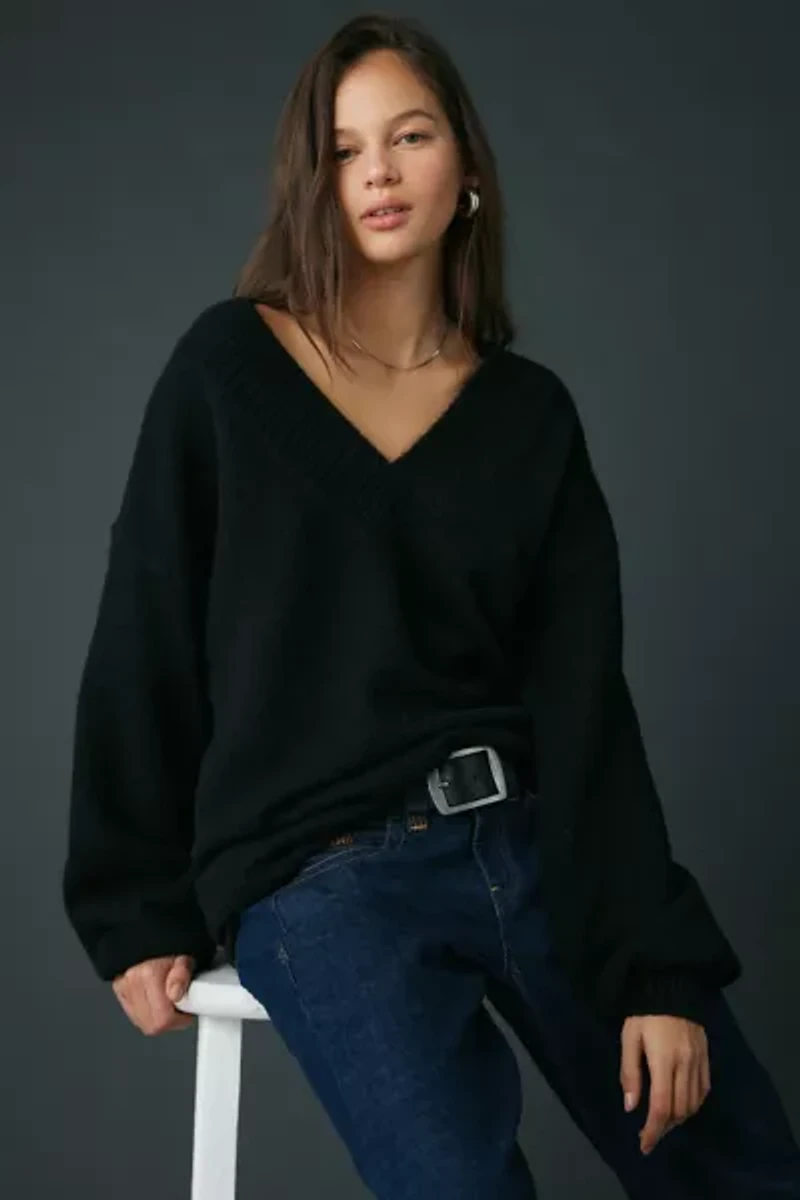 Kimchi Blue Rachel V-Neck Oversized Tunic Sweater