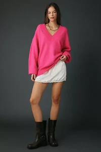 Kimchi Blue Rachel V-Neck Oversized Tunic Sweater