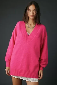 Kimchi Blue Rachel V-Neck Oversized Tunic Sweater