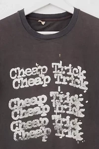 Vintage 1970s Cheap Trick Distressed Black Graphic Band T-Shirt