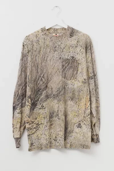 Vintage 1990s Brush Camouflage Long Sleeve Pocket T-Shirt