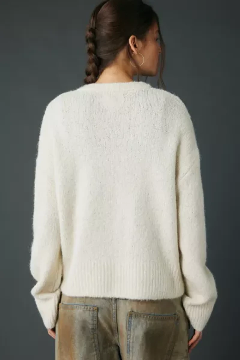 BDG Becca Cottage Printed Brushed Knit Oversized Cardigan