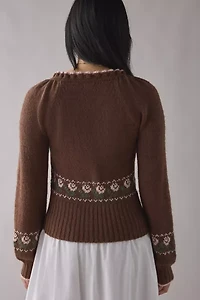 Kimchi Blue Alice Femme Fair Isle Cropped Cardigan