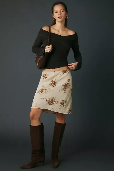 Kimchi Blue Andie Asymmetric Foldover Off-The-Shoulder Sweater