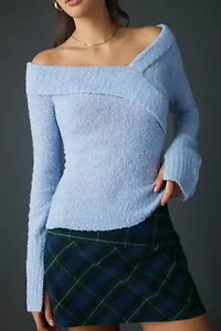 Kimchi Blue Andie Asymmetric Foldover Off-The-Shoulder Sweater