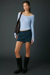 Kimchi Blue Andie Asymmetric Foldover Off-The-Shoulder Sweater