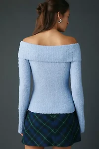 Kimchi Blue Andie Asymmetric Foldover Off-The-Shoulder Sweater