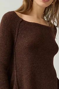 BDG Angel Boatneck Fit-And-Flare Tunic Sweater