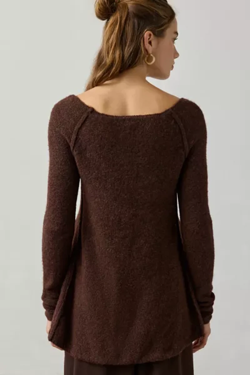 BDG Angel Boatneck Fit-And-Flare Tunic Sweater