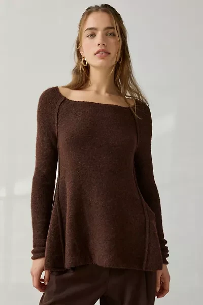 BDG Angel Boatneck Fit-And-Flare Tunic Sweater