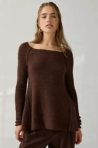 BDG Angel Boatneck Fit-And-Flare Tunic Sweater